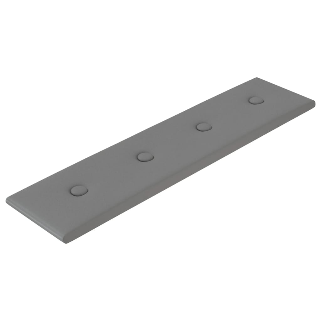 Vidaxl Wandpaneele 12 ST 1,08 m² 60x15 cm künstliches Ledergrau grau