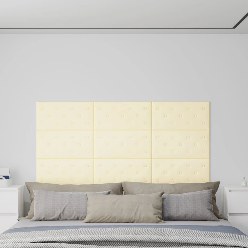 Vidaxl -Wandpaneele 12 ST 2,16 m² 60 x 30 cm Künstliche Ledercreme -Colored