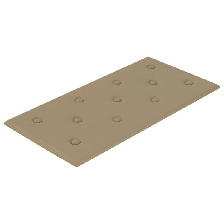Vidaxl -Wandplatten 12 Stcs 2,16 m² 60 x 30 cm Kunstleder Cappuccinocleur