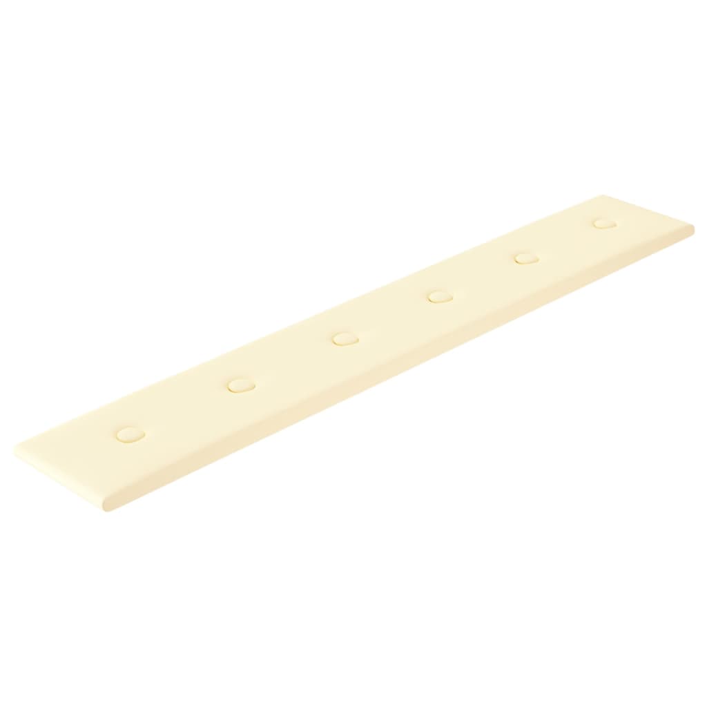 Vidaxl -Wandpaneele 12 ST 1,62 m² 90 x 15 cm künstliche Ledercreme -Colored