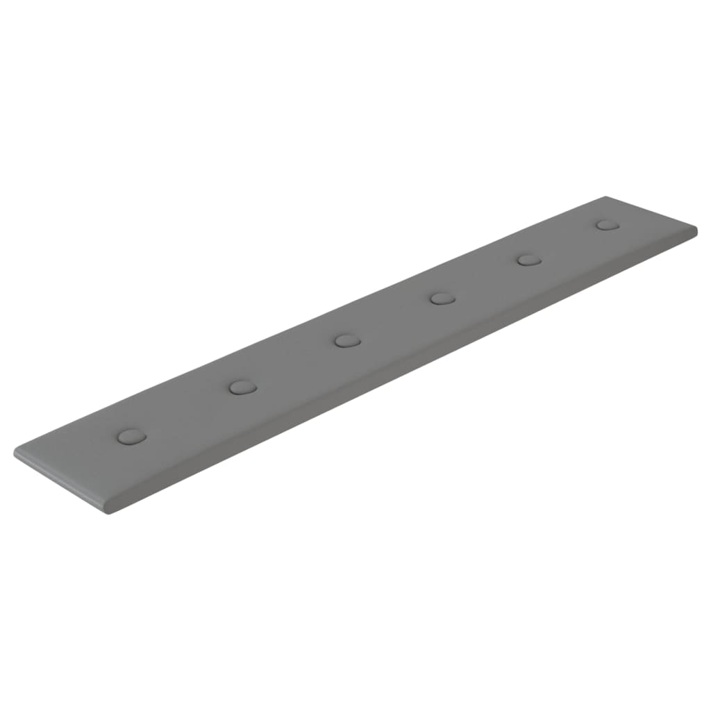 Vidaxl Wandpaneele 12 ST 1,62 m² 90 x 15 cm künstliches Ledergrau grau