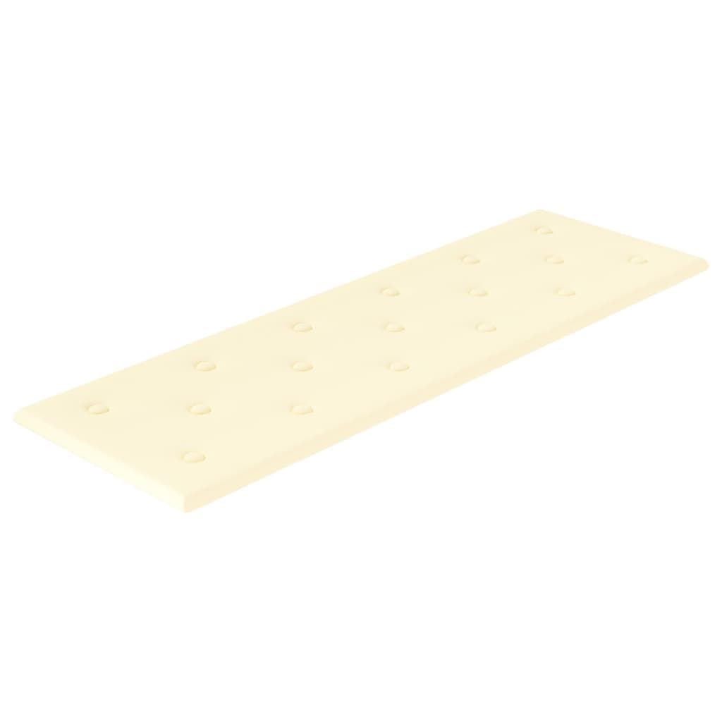 Vidaxl -Wandpaneele 12 ST 3,24 m² 90 x 30 cm künstliche Ledercreme -Colored