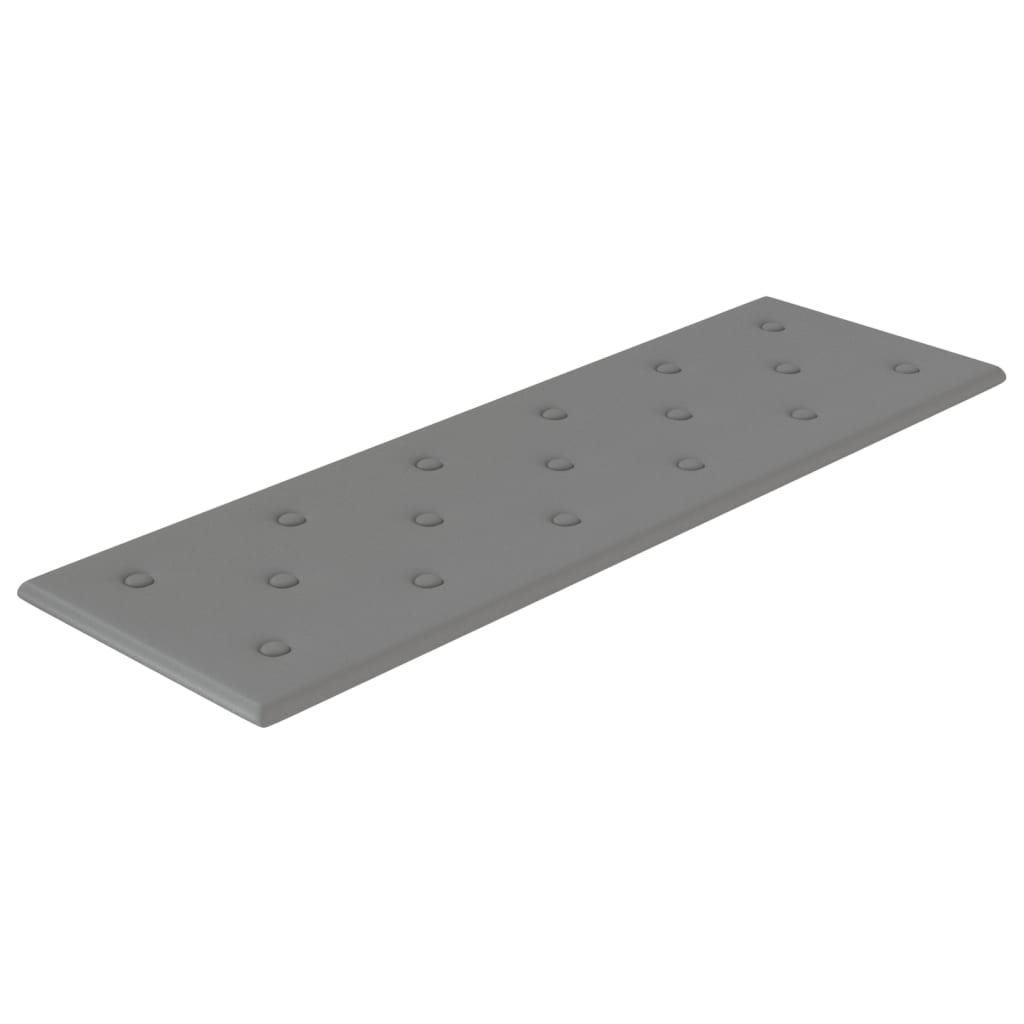 Vidaxl Wandpaneele 12 ST 3,24 m² 90 x 30 cm künstliches Ledergrau grau