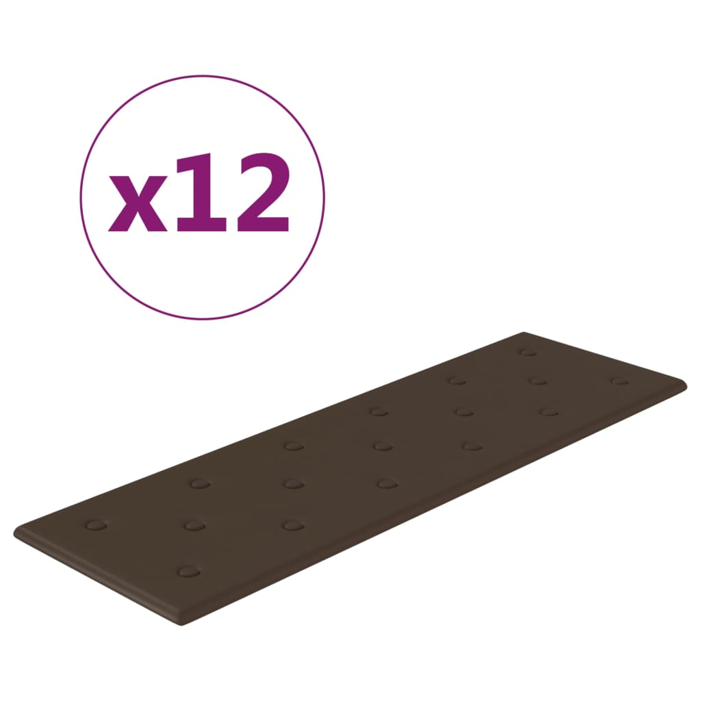 Vidaxl Wandpaneele 12 ST 3,24 m² 90 x 30 cm künstliches Lederbraun