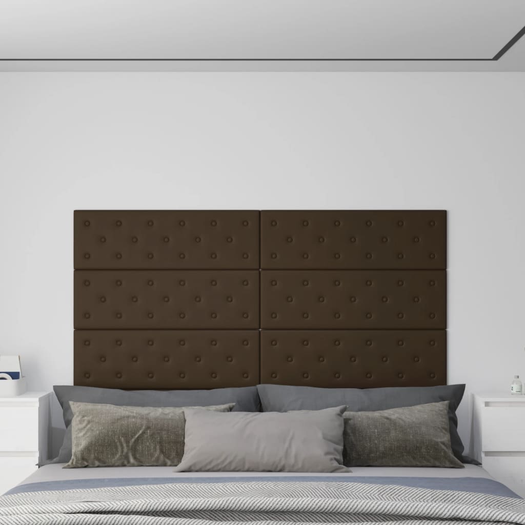 Vidaxl Wandpaneele 12 ST 3,24 m² 90 x 30 cm künstliches Lederbraun