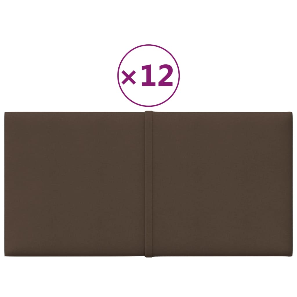 Vidaxl -Wandplatten 12 Stk 0,54 m² 30 x 15 cm Stoffbraun