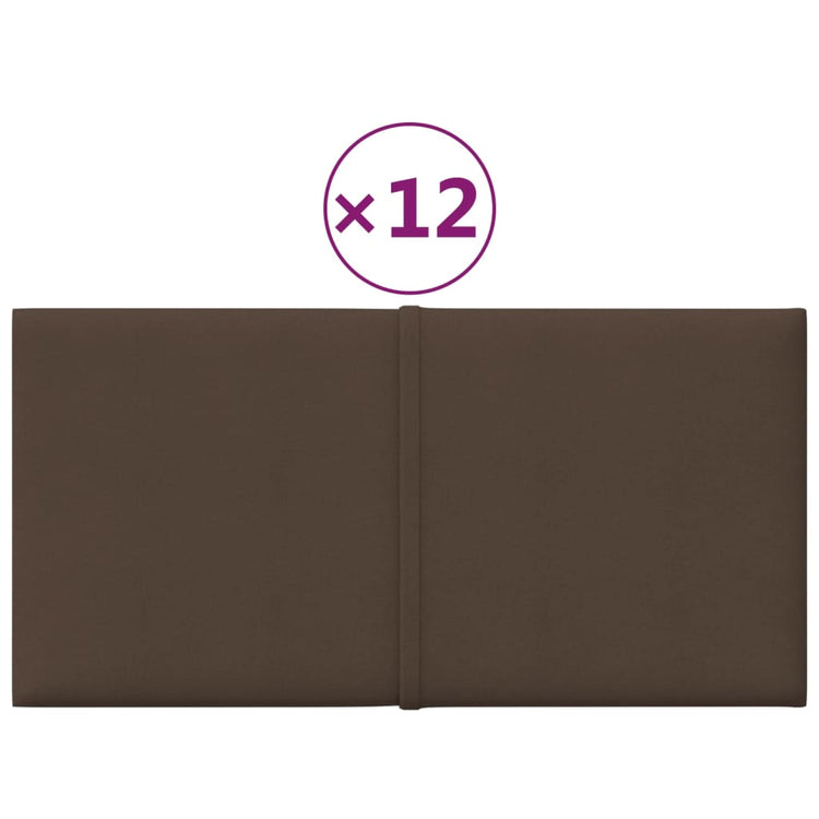 Vidaxl -Wandplatten 12 Stk 0,54 m² 30 x 15 cm Stoffbraun