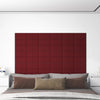 Vidaxl Wandpaneele 12 Stcs 0,54 m² 30x15 cm Stoffwein rot
