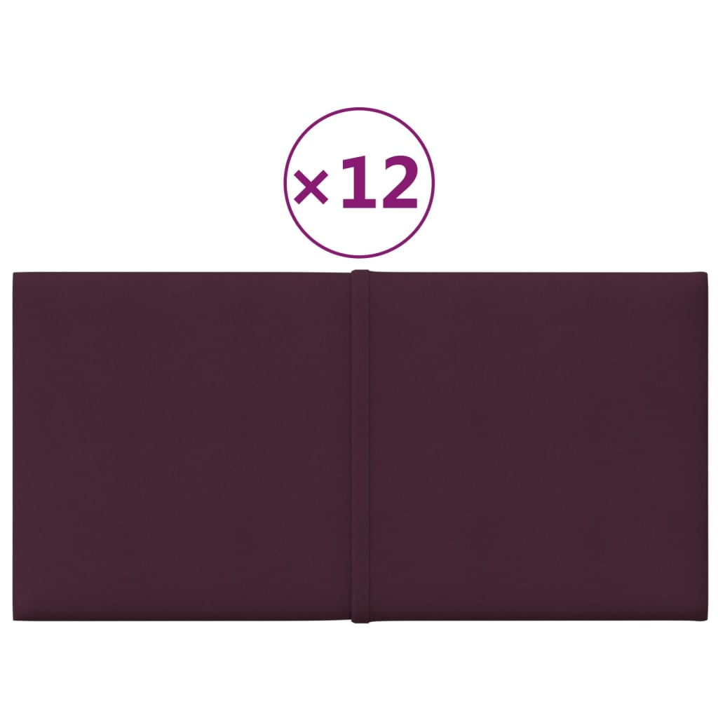 Vidaxl Wandpaneele 12 Stcs 0,54 m² 30 x 15 cm Stoff lila