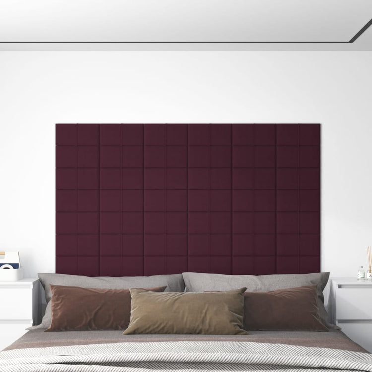Vidaxl Wandpaneele 12 Stcs 0,54 m² 30 x 15 cm Stoff lila