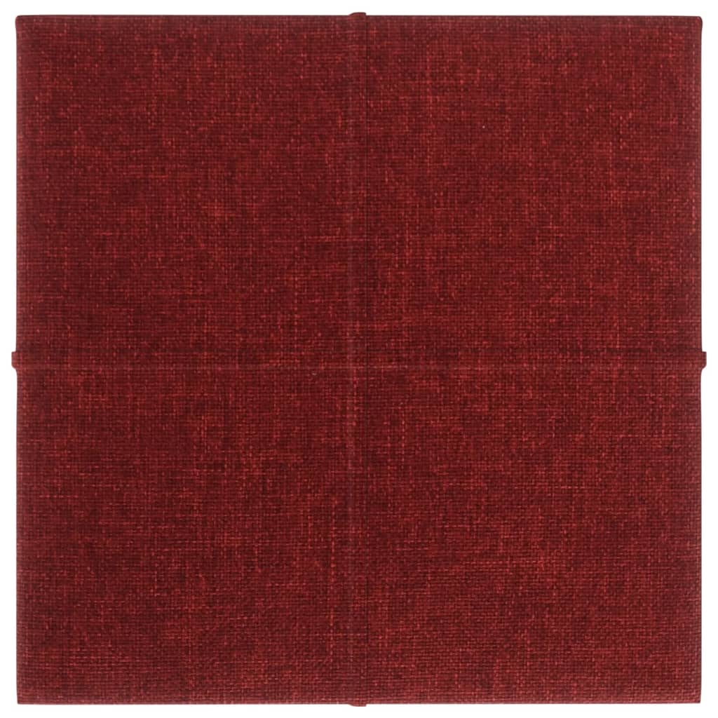Vidaxl Wandpaneele 12 ST 1,08 m² 30 x 30 cm Stoff Wein rot
