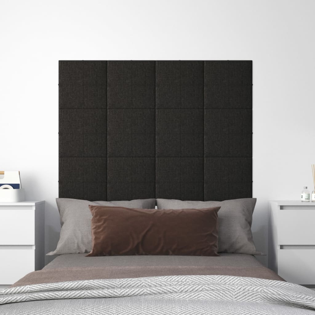 Vidaxl -Wandpaneele 12 ST 1,08 m² 30 x 30 cm Stoff schwarz