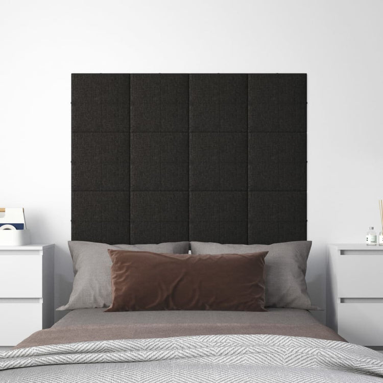 Vidaxl -Wandpaneele 12 ST 1,08 m² 30 x 30 cm Stoff schwarz
