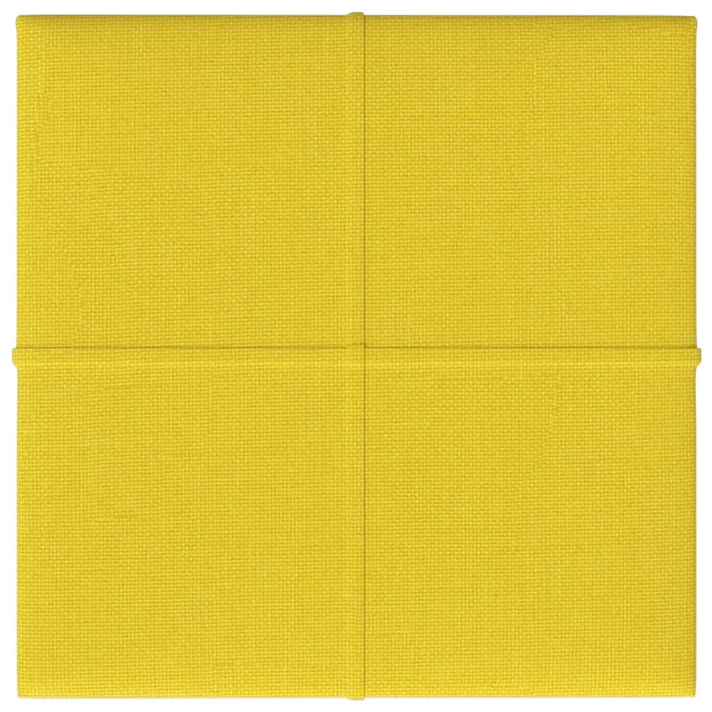 Vidaxl -Wandplatten 12 ST 1,08 m² 30 x 30 cm Stoff hellgelb