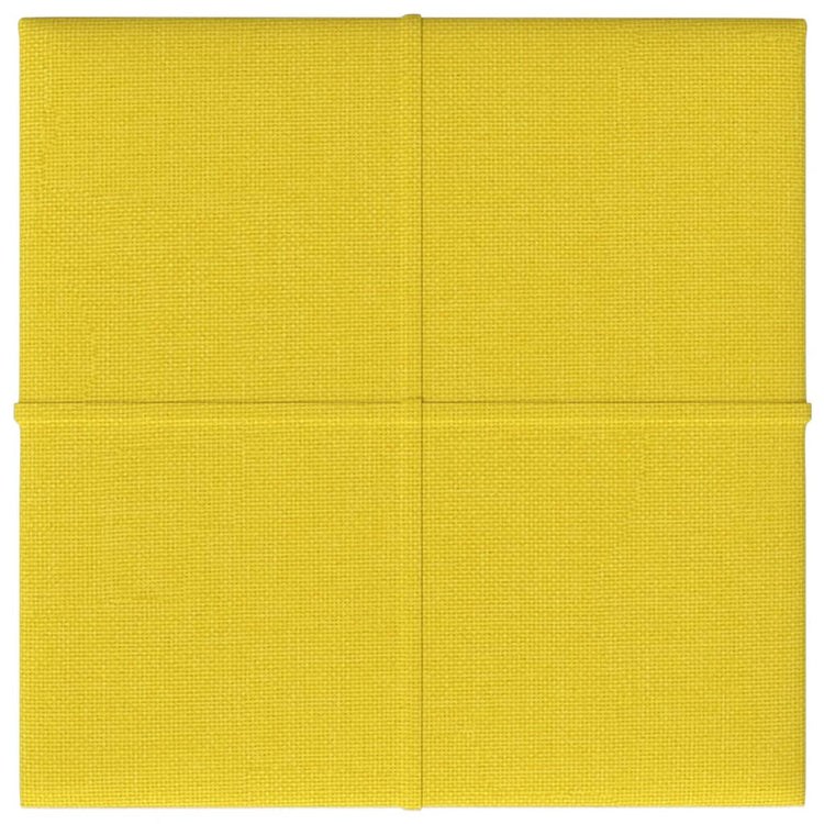 Vidaxl -Wandplatten 12 ST 1,08 m² 30 x 30 cm Stoff hellgelb