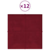 Vidaxl Wandtafeln 12 ST 1,08 m² 30 x 30 cm Samtweinrot