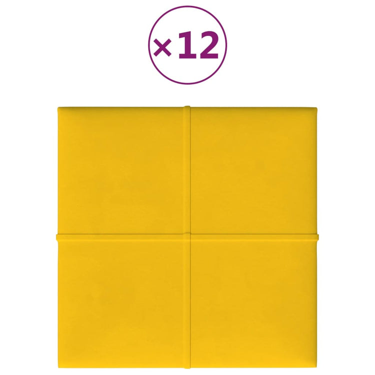 Vidaxl -Wandplatten 12 ST 1,08 m² 30 x 30 cm Samtgelbgelb