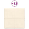 VIDAXL -Wandpaneele 12 ST 1,08 m² 30 x 30 cm Samtcreme -Colored