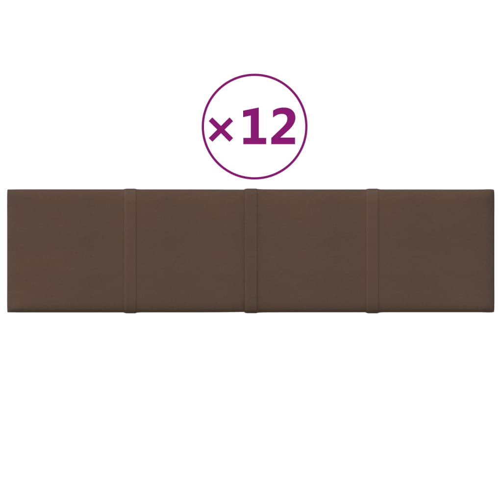 Vidaxl -Wandplatten 12 ST 1,08 m² 60x15 cm Stoffbraun