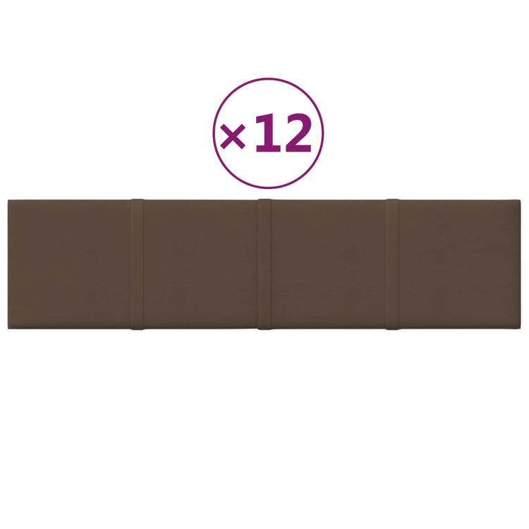 Vidaxl -Wandplatten 12 ST 1,08 m² 60x15 cm Stoffbraun