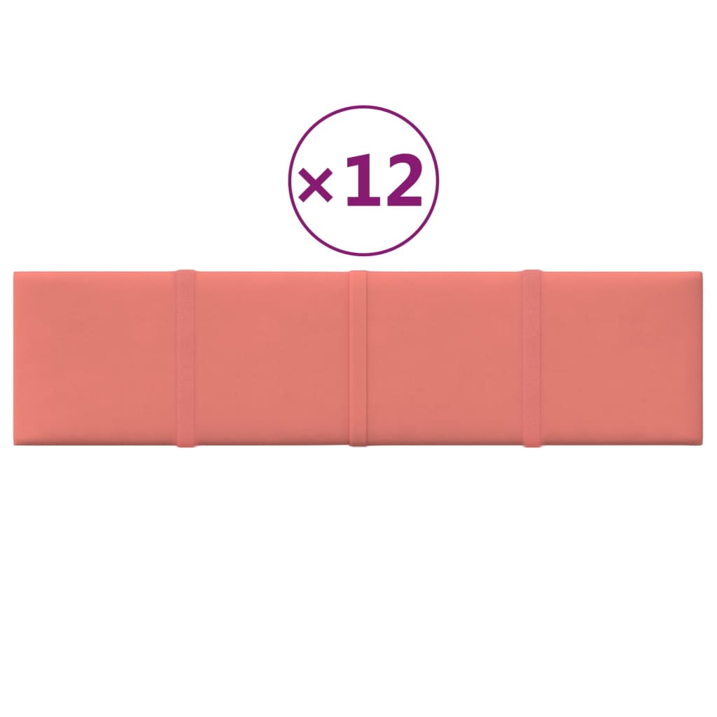 Vidaxl -Wandplatten 12 ST 1,08 m² 60x15 cm Samtrosa