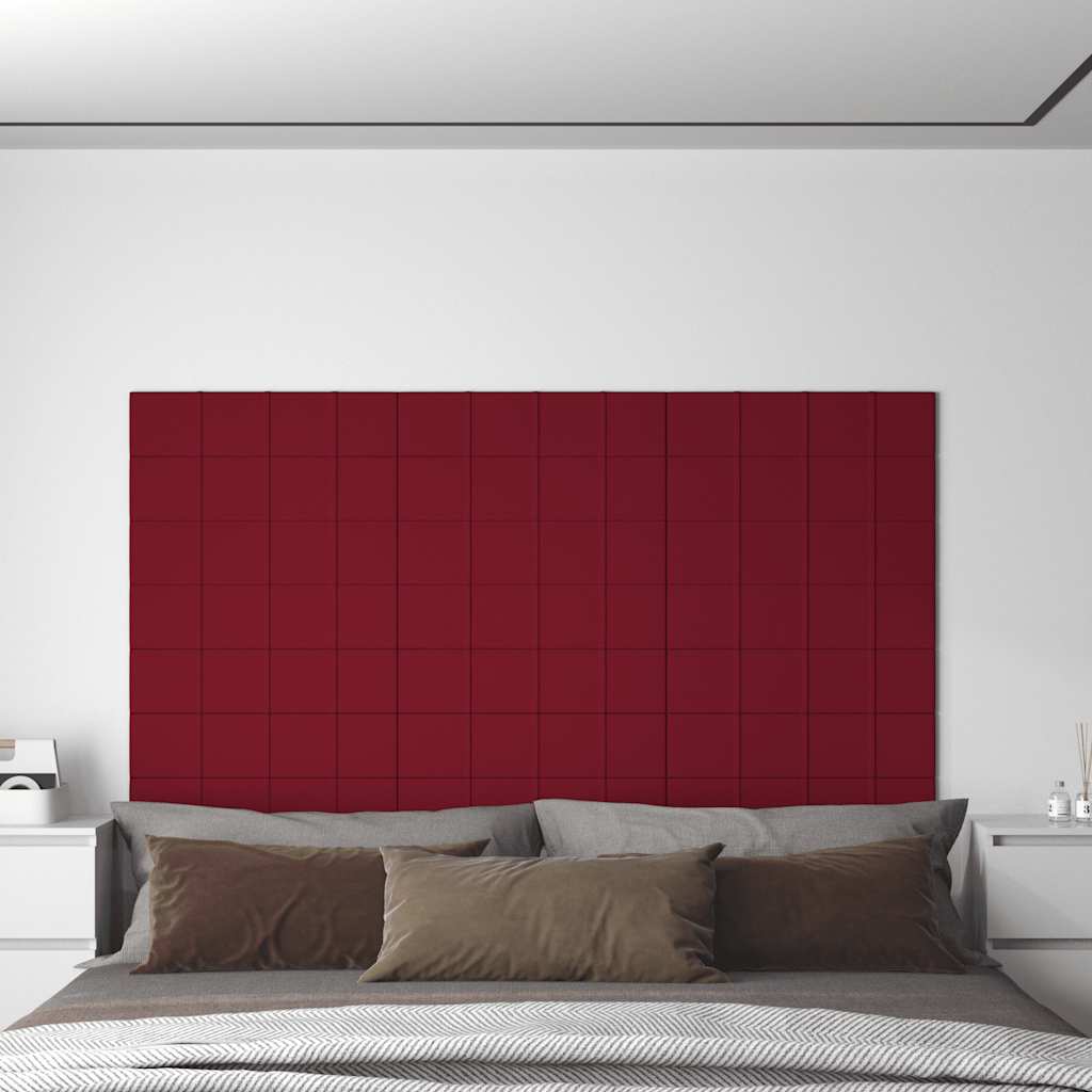 Vidaxl -Wandpaneele 12 ST 1,08 m² 60x15 cm Samtweinrot rot
