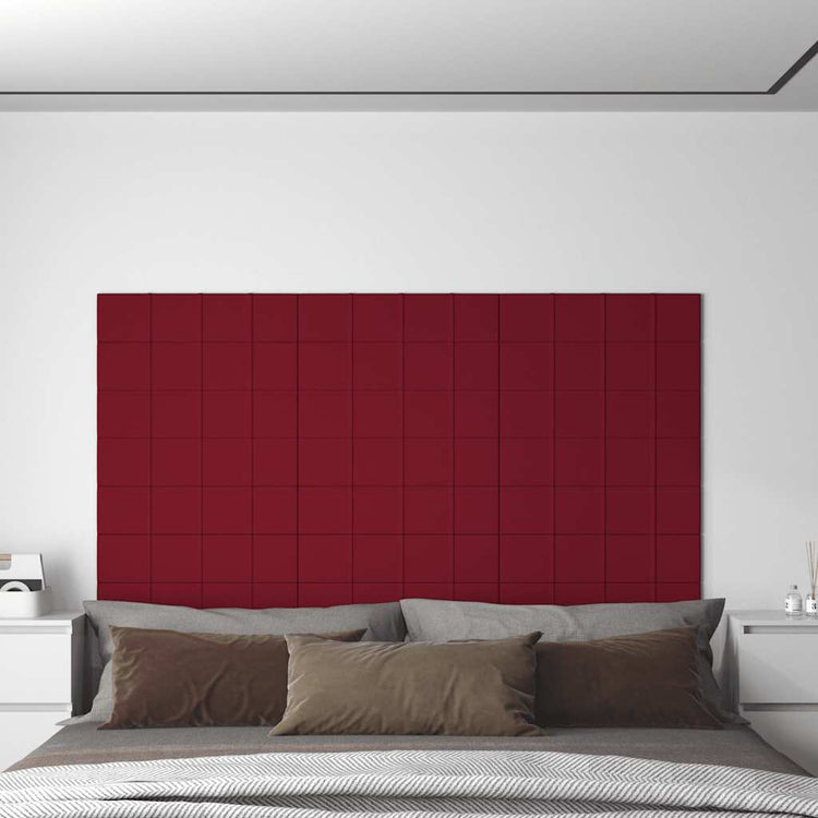 Vidaxl -Wandpaneele 12 ST 1,08 m² 60x15 cm Samtweinrot rot