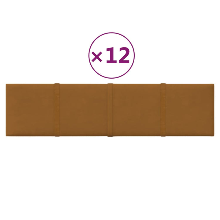 Vidaxl -Wandplatten 12 ST 1,08 m² 60x15 cm Samtbraun