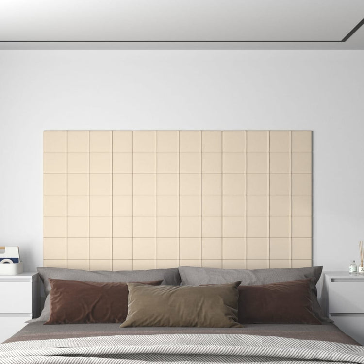 VIDAXL -Wandpaneele 12 ST 1,08 m² 60 x 15 cm Samtcreme -Colored