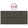 Vidaxl -Wandplatten 12 ST 2,16 m² 60 x 30 cm Samt dunkelgrau