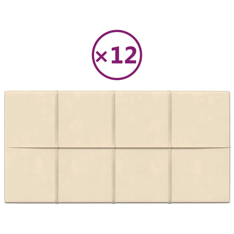 Vidaxl -Wandpaneele 12 ST 2,16 m² 60 x 30 cm Samtcreme -Colored