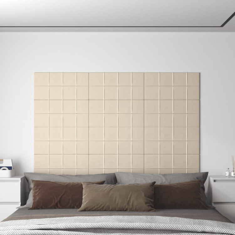 Vidaxl -Wandpaneele 12 ST 2,16 m² 60 x 30 cm Samtcreme -Colored