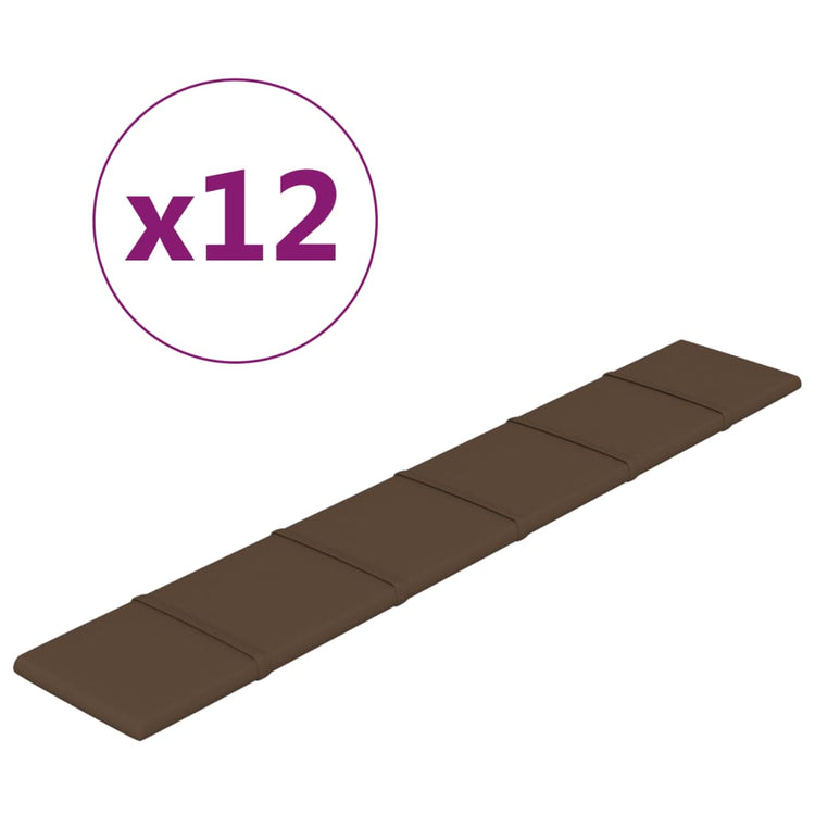 Vidaxl -Wandplatten 12 ST 1,62 m² 90 x 15 cm Stoffbraun