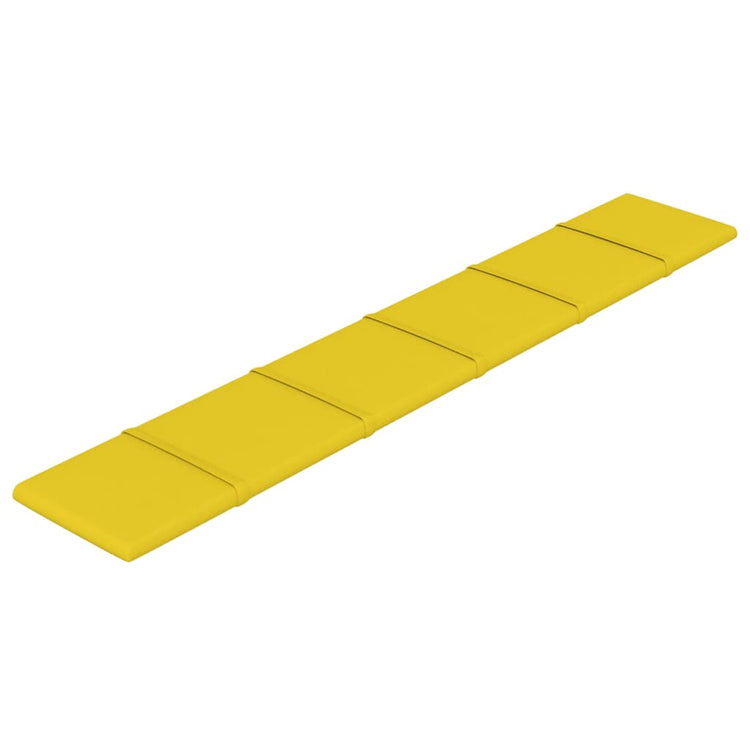 Vidaxl -Wandplatten 12 ST 1,62 m² 90 x 15 cm Stoff hellgelb