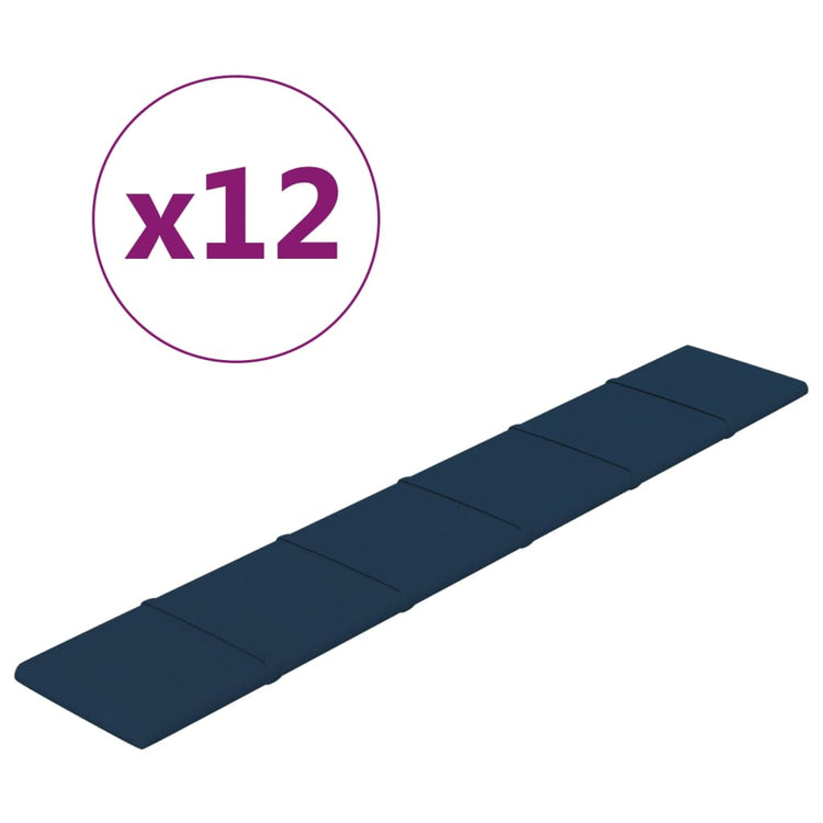 Vidaxl -Wandplatten 12 ST 1,62 m² 90 x 15 cm Samtblau