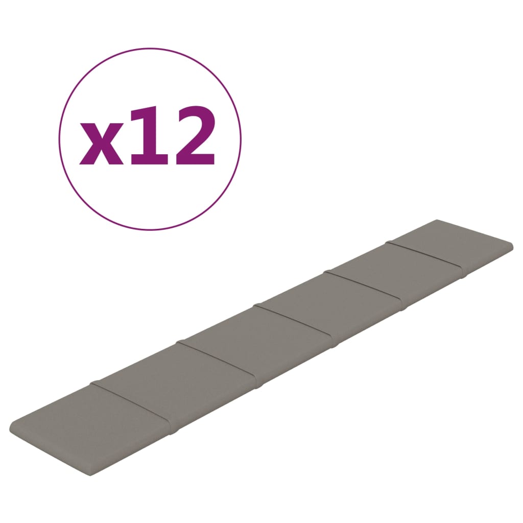 Vidaxl -Wandplatten 12 ST 1,62 m² 90 x 15 cm Samt hellgrau