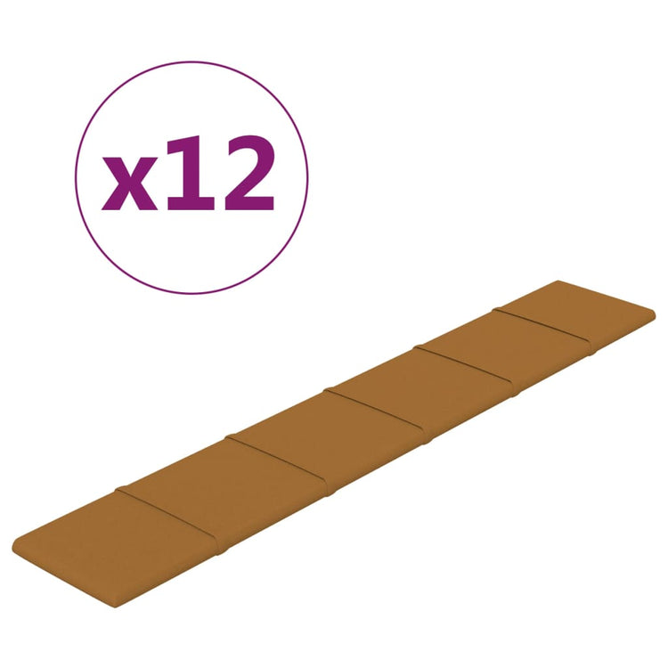 Vidaxl -Wandplatten 12 ST 1,62 m² 90 x 15 cm Samtbraun