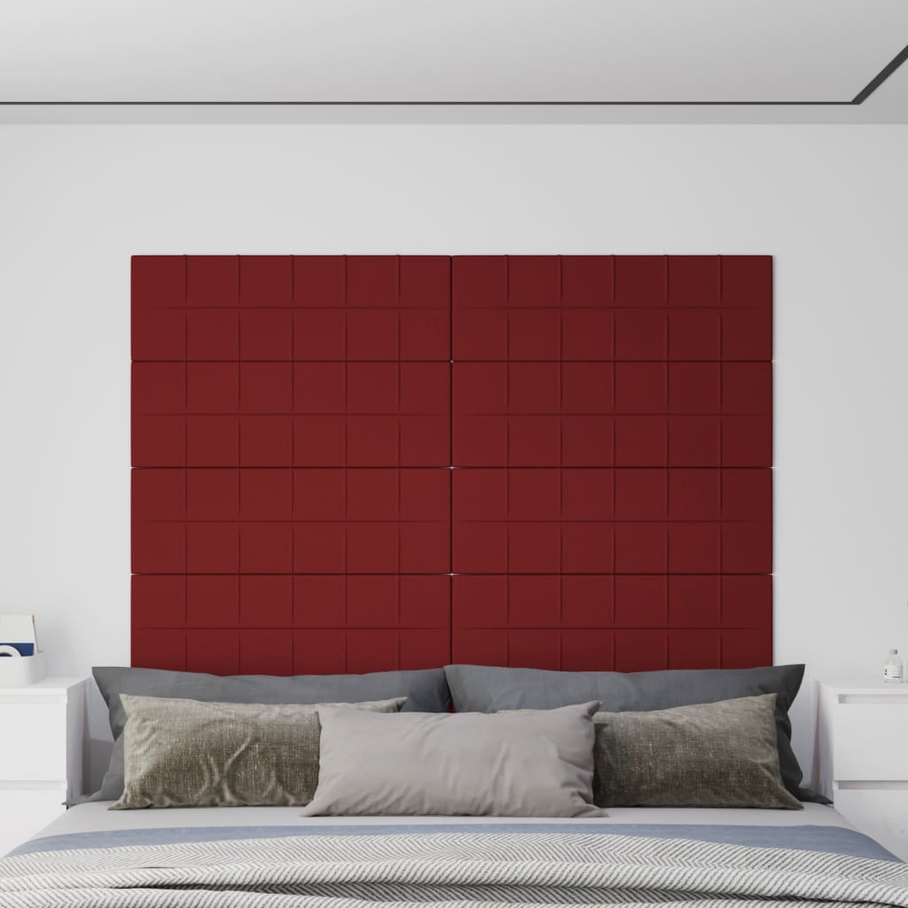 Vidaxl Wandpaneele 12 ST 3,24 m² 90 x 30 cm Stoffwein rot