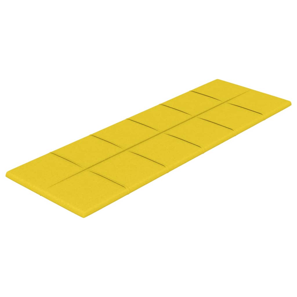 Vidaxl -Wandplatten 12 ST 3,24 m² 90 x 30 cm Stoff hellgelb