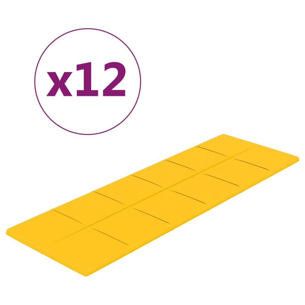 Vidaxl -Wandplatten 12 ST 3,24 m² 90 x 30 cm Samtgelbgelb