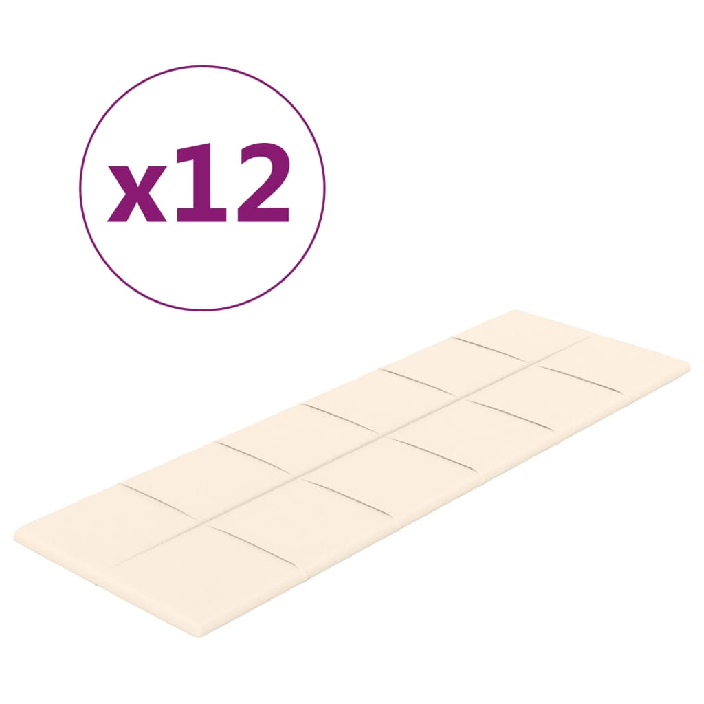 Vidaxl -Wandpaneele 12 ST 3,24 m² 90 x 30 cm Samtcreme -Colored