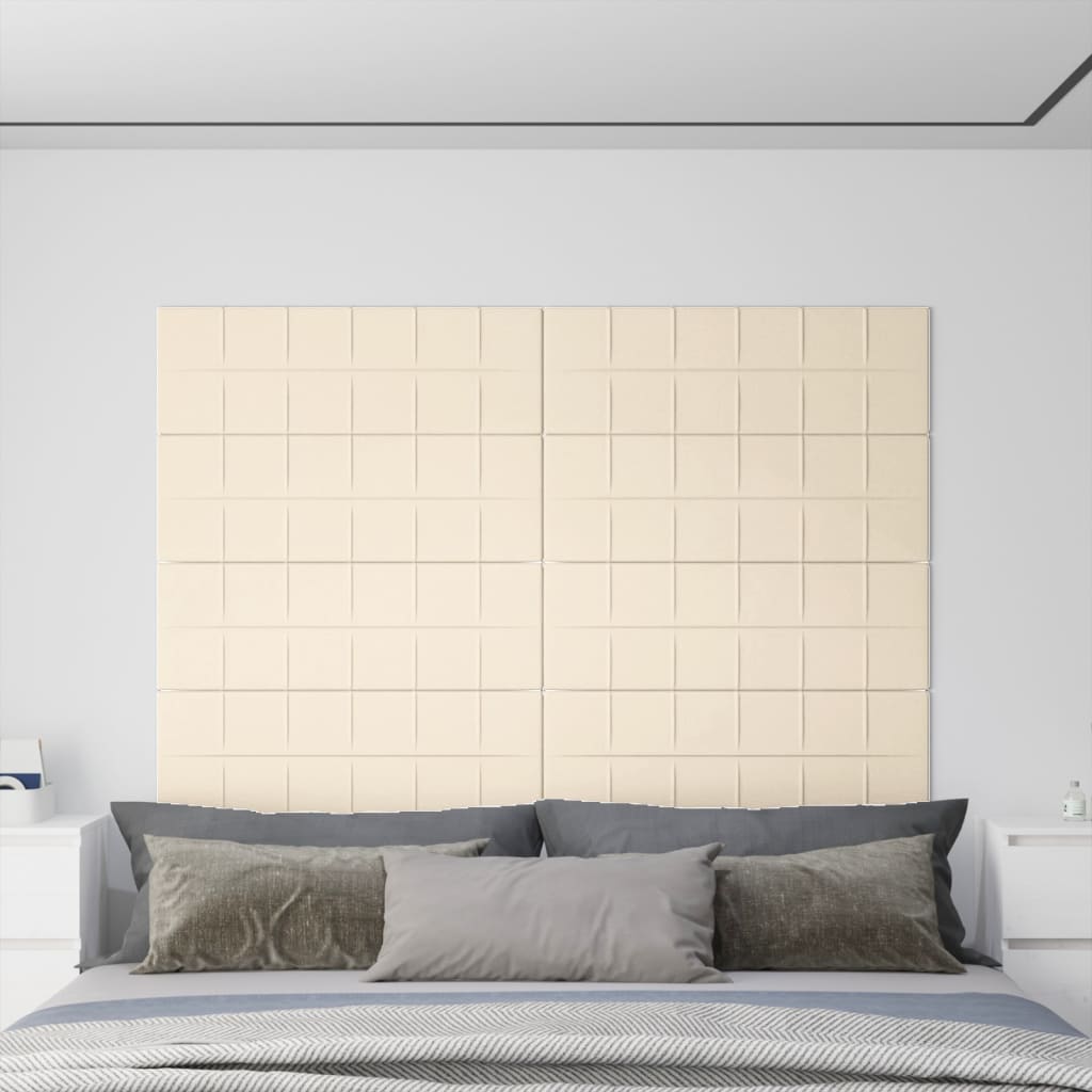 Vidaxl -Wandpaneele 12 ST 3,24 m² 90 x 30 cm Samtcreme -Colored