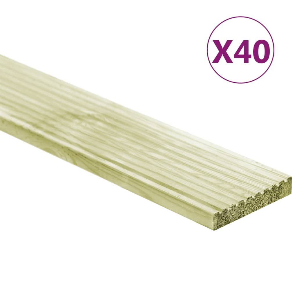 VIDAXL -Terrabafeln 40 Stcs 5,8 m² 1 m imprägnierte Festkiefer