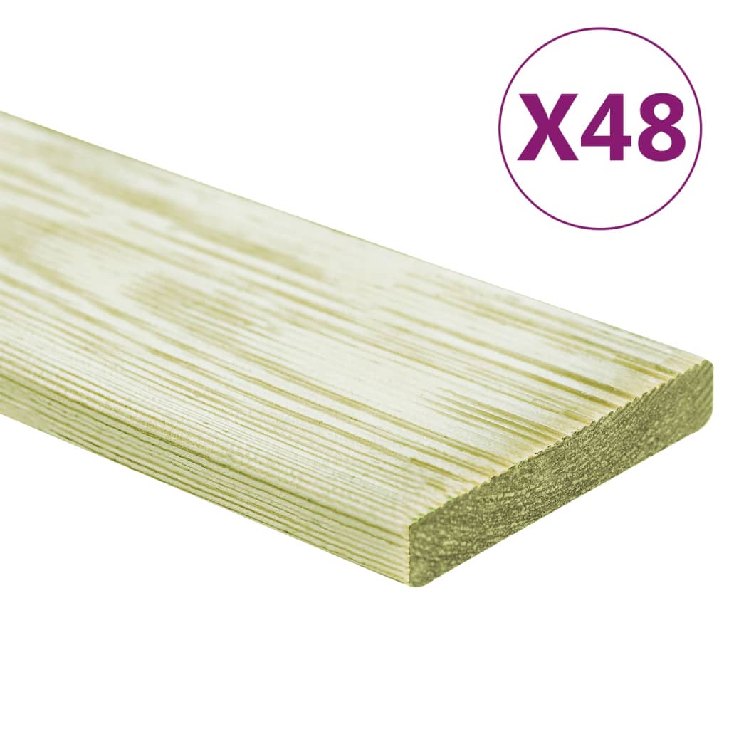 VIDAXL -TERRA -Boards 48 Stcs 5,76 m² 1 m Festkiefer