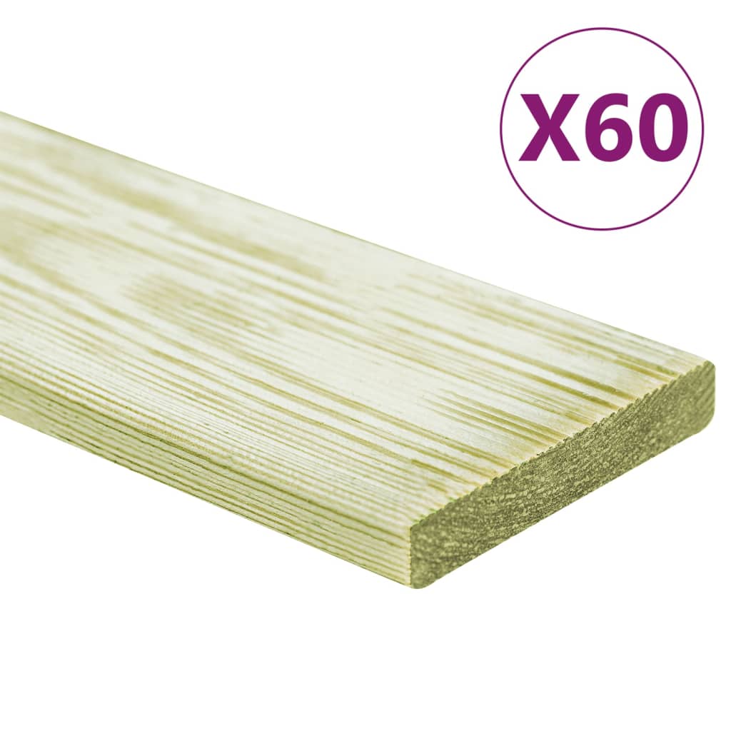 VIDAXL -Terrabafeln 60 Stcs 7,2 m² 1 m imprägnierte Festkiefer