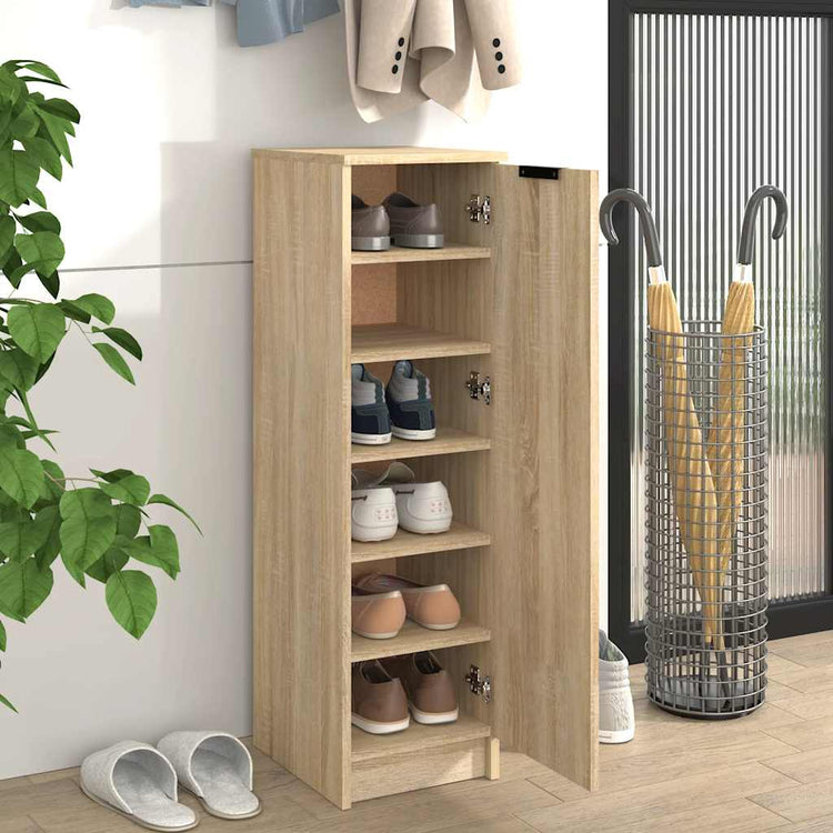 VIDAXL -Schuhschrank 30x35x100 cm propertiertes Holz Sonoma Eiche gefärbt
