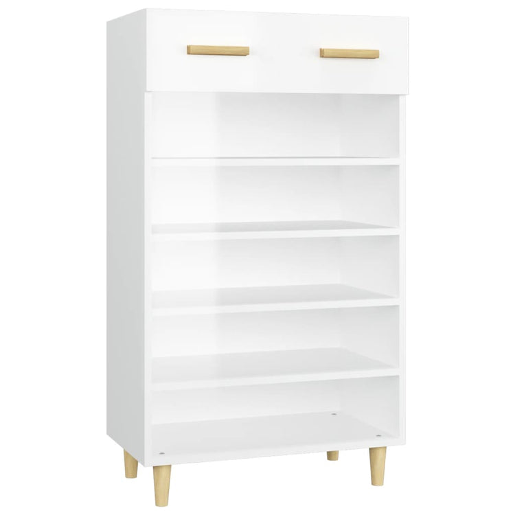 Vidaxl Schuhschrank 60x35x105 cm verarbeitetes Holz Hochglanz weiß