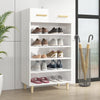 Vidaxl Schuhschrank 60x35x105 cm verarbeitetes Holz Hochglanz weiß