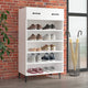 VIDAXL -Schuhschrank 60x35x105 cm propertiertes Holz weiß