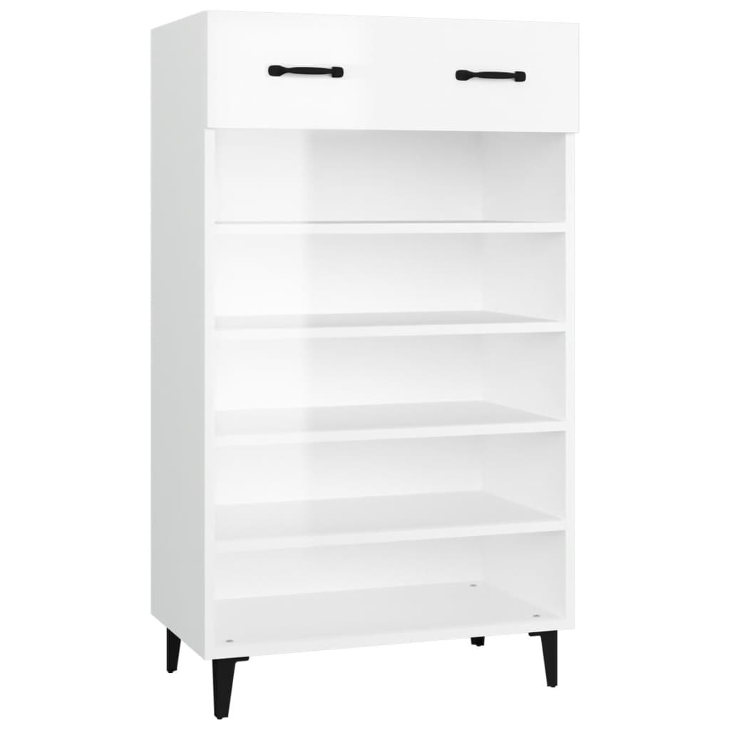Vidaxl Schuhschrank 60x35x105 cm verarbeitetes Holz Hochglanz weiß